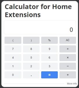 image of calculator for home extensions